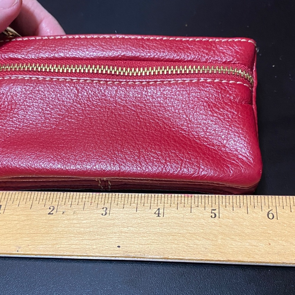 Vintage Celsius Red Leather Wristlet - Picture 2 of 14